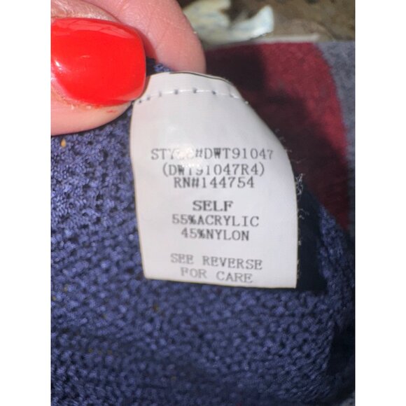 Colorblock Striped Open Knit Sweater Davi Dani S Beach Coastal Multicolor Travel - Picture 8 of 9